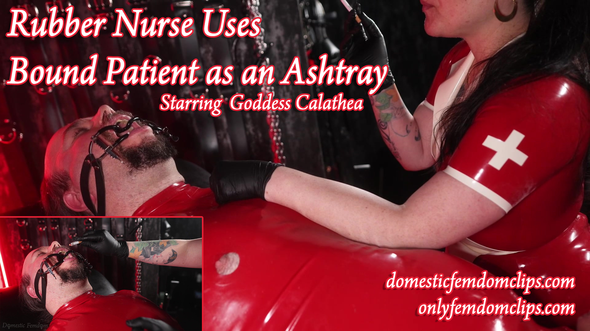 Rubber Nurse Uses Bound Patient as an Ashtray title - Rubber Nurse Uses Bound Patient as an Ashtray